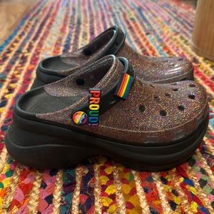 Crocs Classic Glitter Bae Pride Crocs purple sparkle size 7